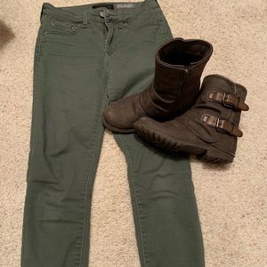 High Waisted Army Green Jeans